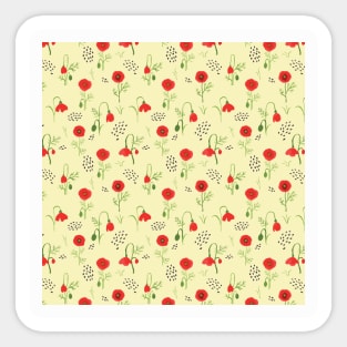 Poppy Flower Pattern Sticker